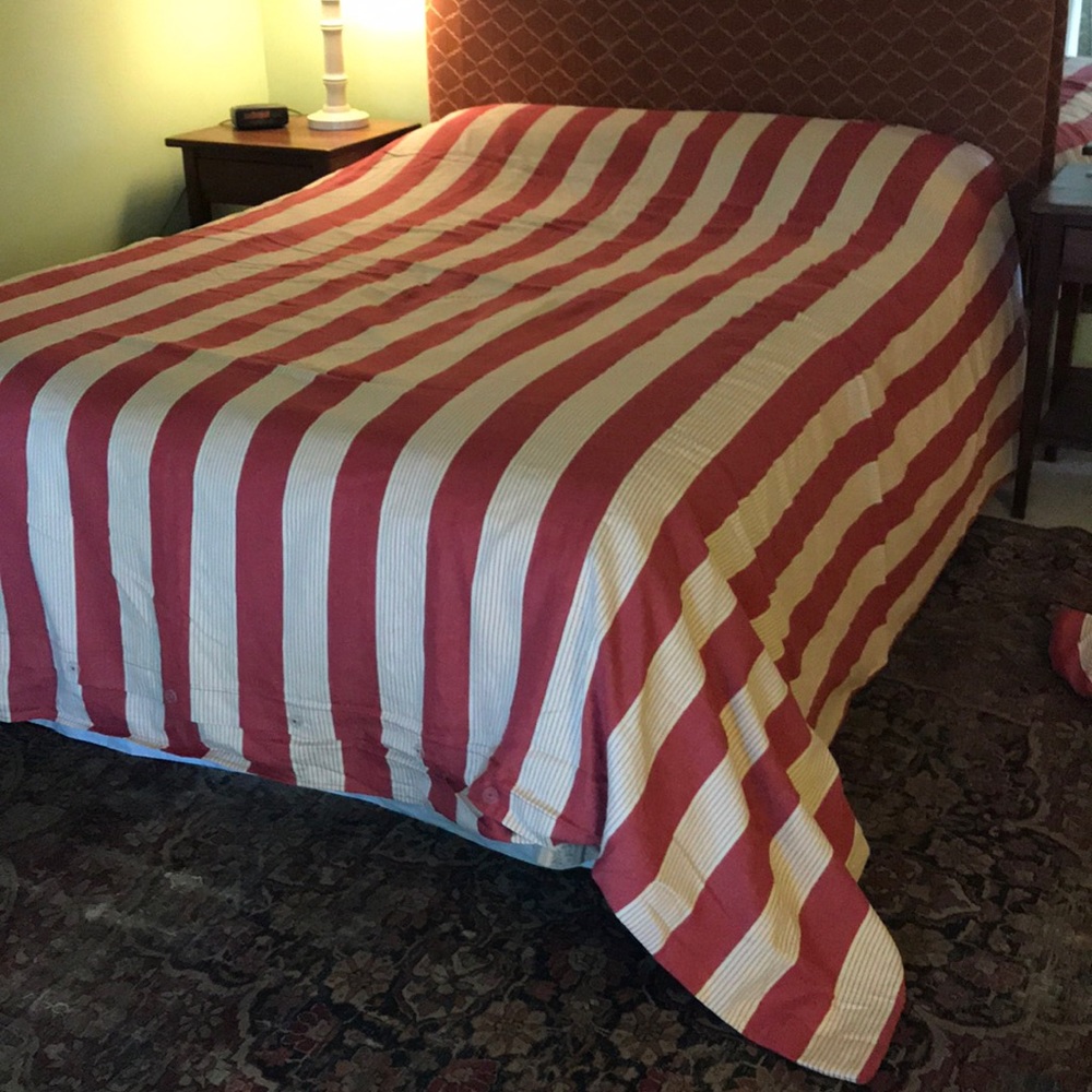 Pottery Barn king duvet cover with shams